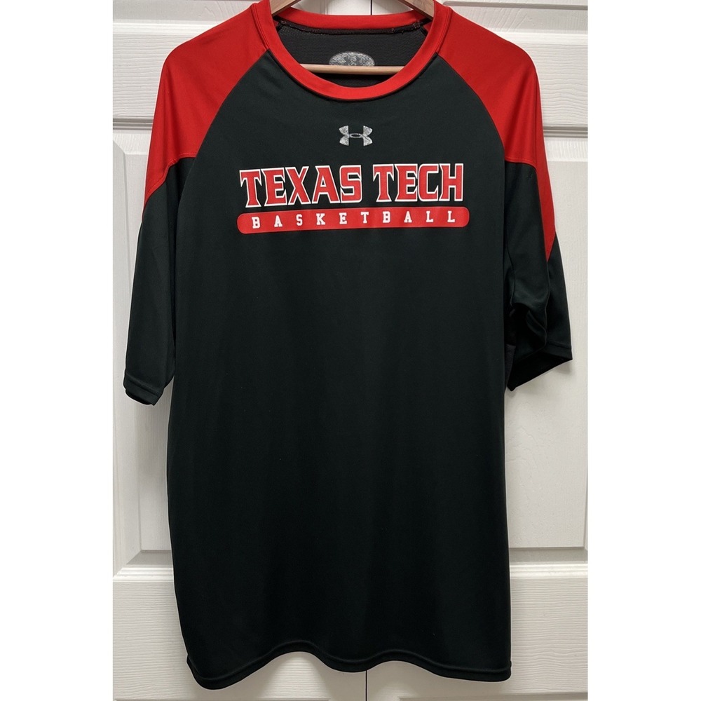 Texas Tech Red Raiders  Basketball Under Armour Heat Gear Tee Black Size XXL